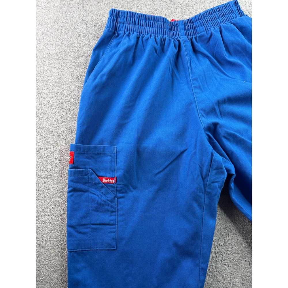 Dickies Royal Blue Cargo Scrub Pants Elastic Waist Straight Leg 86106 Small S - Picture 6 of 12